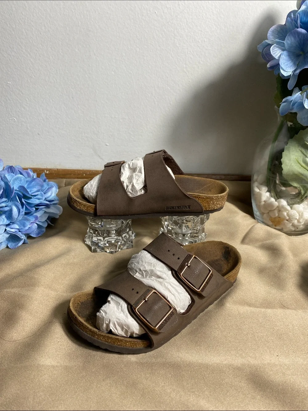 Birkenstock Kids Brown Double Buckle Sandals